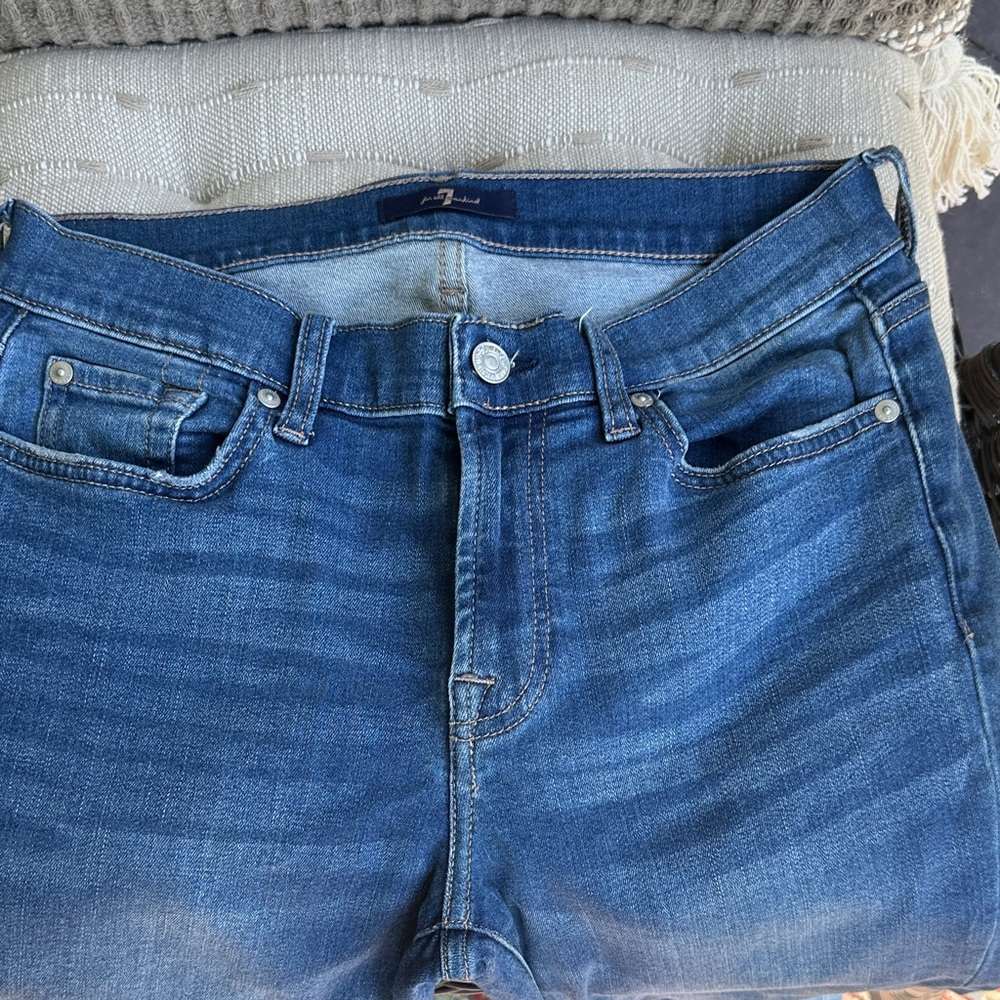 7 For All Mankind High Rise Blue Jeans